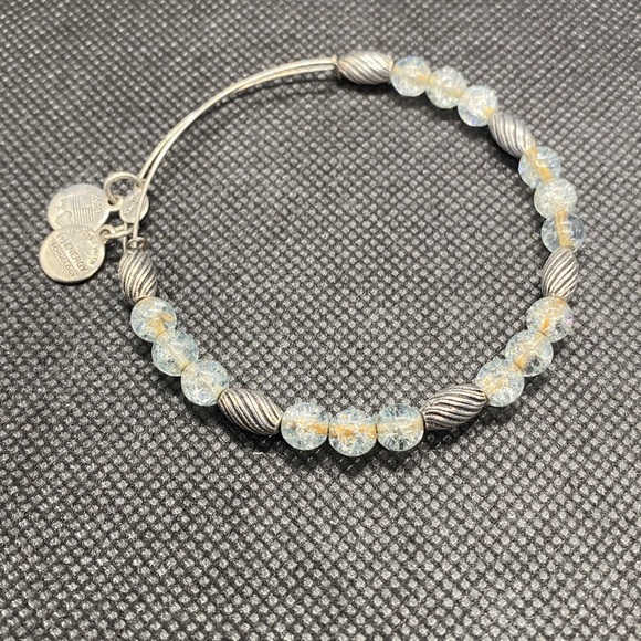 Alex & Ani Set of 3/Silver&Crystal Beaded & October Birthstone Charm Bangles/GC - Picture 8 of 9